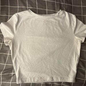 White Cropped Baby Tee